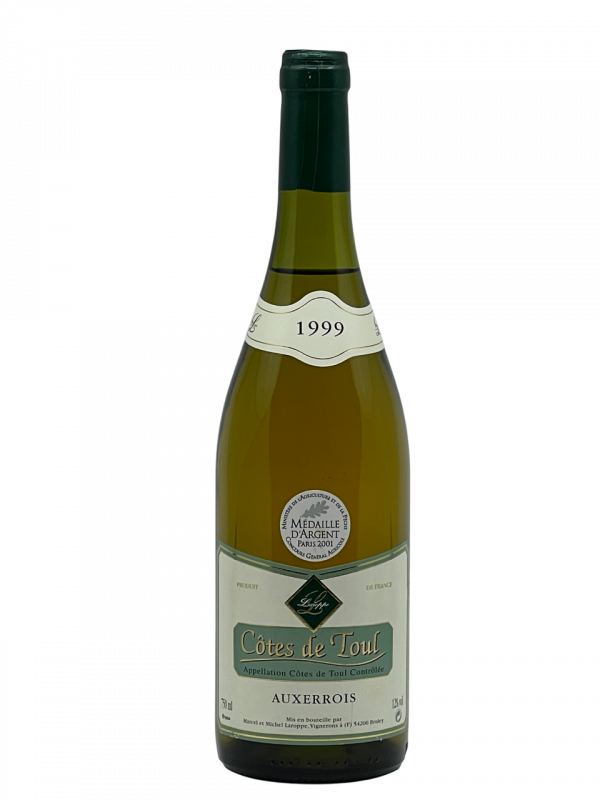 Lorraine Côtes de Toul appellation AOC Domaine Laroppe familial génération transmission succession savoir-faire expertise ancestral historique producteur récoltant cépage auxerrois vigne vin blanc millésime nez bouche attaque finale note arôme bouquet palais palette aromatique couleur robe reflets richesse agrume pomme verte coing pistache vieillissement apogée maturité charmeur médaille