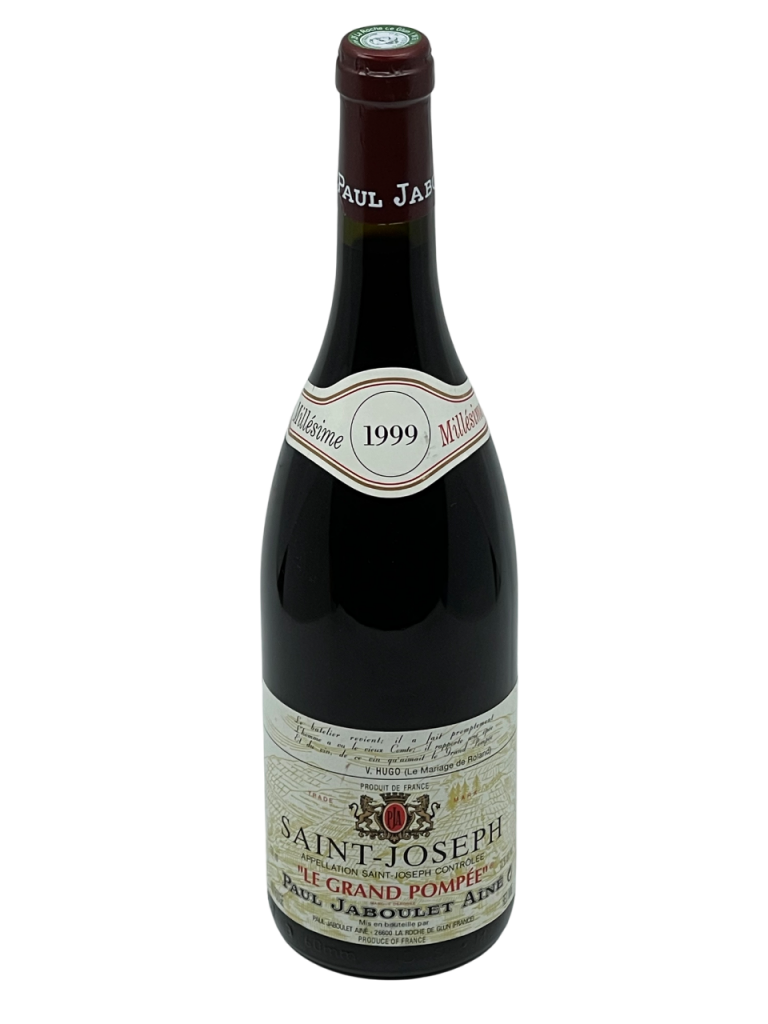 Rhône Saint Joseph le grand pompée appellation terroir noblesse cuvée vallée du Rhône maison Paul Jaboulet Aîné domaine propriété vignoble vigne vin rouge transmission génération tradition savoir-faire succession famille frey négoce producteur vigneron champenois château fleuron cépage syrah millésime nez bouche attaque finale note arôme bouquet palais palette aromatique couleur robe reflets expressif rubis brillant violet violine intense fruits noirs violette poivre souple fraîche tanin épicée salin équilibré typique vieillissement apogée maturité potentiel garde