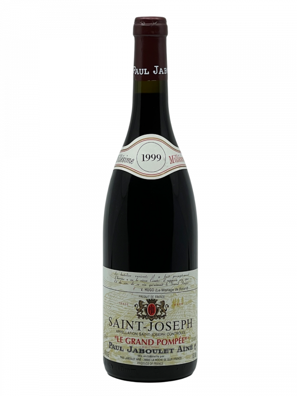 Rhône Saint Joseph le grand pompée appellation terroir noblesse cuvée vallée du Rhône maison Paul Jaboulet Aîné domaine propriété vignoble vigne vin rouge transmission génération tradition savoir-faire succession famille frey négoce producteur vigneron champenois château fleuron cépage syrah millésime nez bouche attaque finale note arôme bouquet palais palette aromatique couleur robe reflets expressif rubis brillant violet violine intense fruits noirs violette poivre souple fraîche tanin épicée salin équilibré typique vieillissement apogée maturité potentiel garde