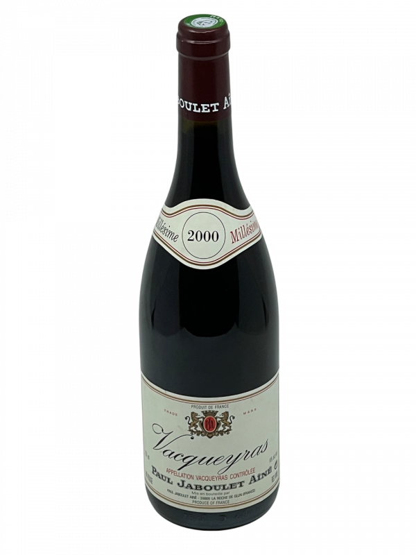 Rhône vacqueyras appellation terroir noblesse cuvée vallée du Rhône maison Paul Jaboulet Aîné domaine propriété vignoble vigne vin rouge transmission génération tradition savoir-faire succession famille frey négoce producteur vigneron champenois château fleuron cépage syrah millésime nez bouche attaque finale note arôme bouquet palais palette aromatique couleur robe reflets expressif rubis brillant violet violine intense fruits noirs violette poivre souple fraîche tanin épicée salin équilibré typique vieillissement apogée maturité potentiel garde