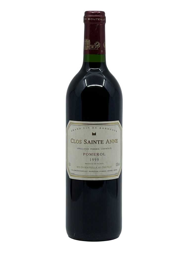 Bordeaux pomerol appellation clos saint anne vignoble vigne vin rouge prestigieux millésime nez bouche attaque finale note arôme bouquet palais palette aromatique couleur robe reflets rubis intense violacé complexe finesse fruit mûr cerise prune truffe cuir franche densité exceptionnelle profondeur élégance puissante ronde garde vieillissement maturité apogée