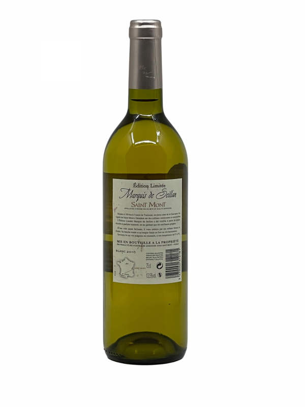 Sud Ouest Saint Mont appellation coopérative marque marquis de seillan microclimat Pyrénées océan atlantique piémont vignoble vigne vin blanc douceur printemps chaleur été soleil automne maturité raisin millésime nez bouche attaque finale note arôme bouquet palais palette aromatique couleur robe reflets puissant fruits chair jaune épice souple harmonieux ample élégance vieillissement