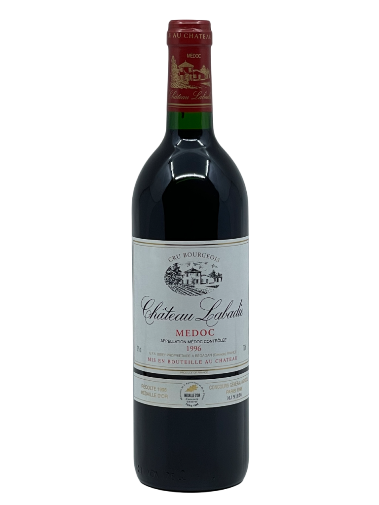 Bordeaux Médoc Cru Bourgeois Château labadie famille bibey acquisition domaine superficie surface hectare génération succession tradition savoir-faire restructurer perspectives respect environnement millésime nez bouche attaque finale note arôme bouquet palais palette aromatique couleur robe reflets dense noire fin délicat fruit frais réglisse complexe superbe fraîche élégance équilibre boisé éclatant savoureux médaille or